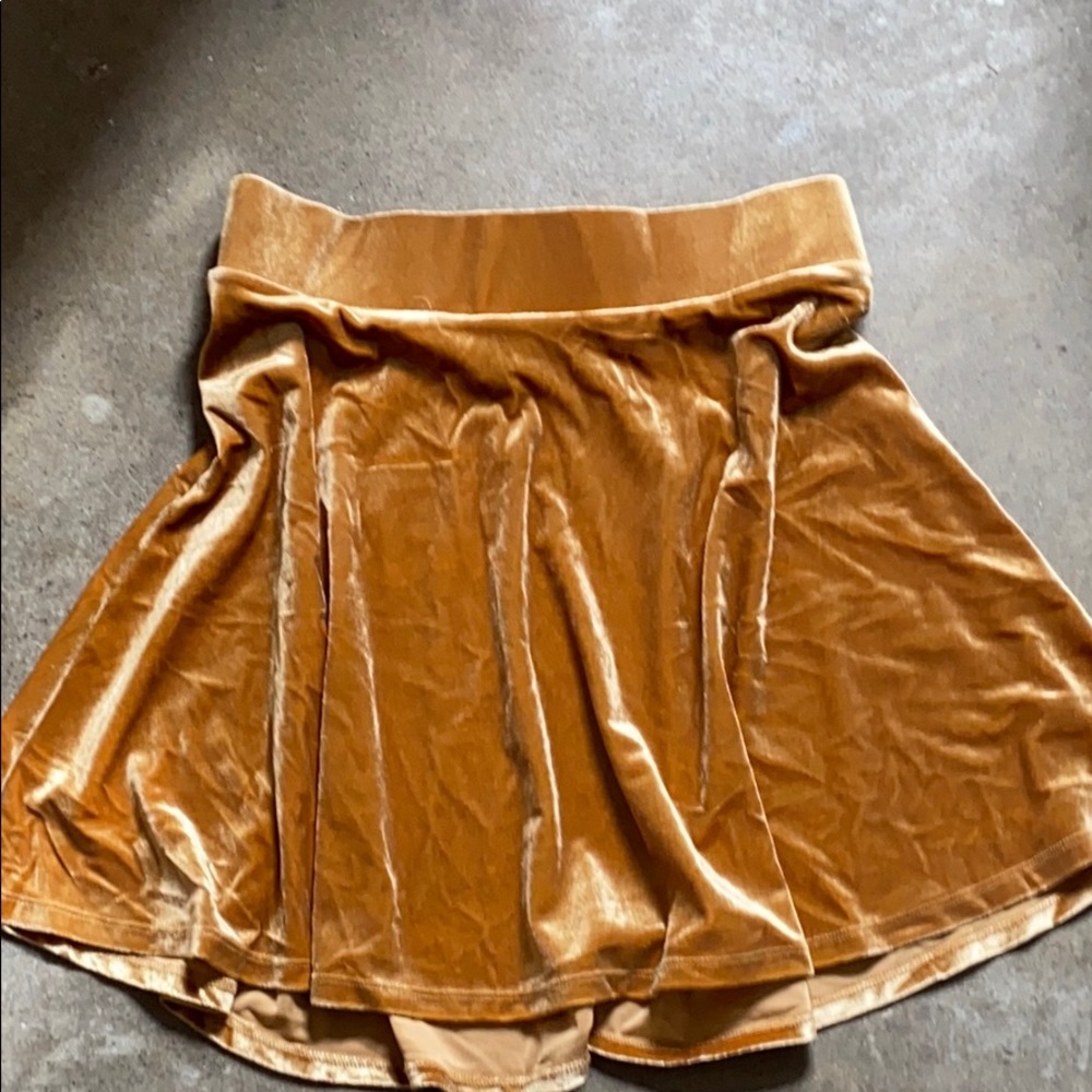 Gold/ copper velvet skirt